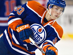 After spending a month out of the lineup with a shoulder injury, Ryan Nugent-Hopkins injured the same shoulder in his second game back. (Edmonton Sun file)