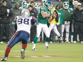 Former Roughrider Cary Koch, shown here in the 2010 Grey Cup, signed with the Eskimos Wednesday, the first day of the CFL's free agency period. (Edmonton Sun file)