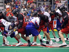 The Toronto Rock hope to redeem themselves Friday night after last week's 14-8 loss to the Philadelphia Wings at the ACC. The second-place Rock play host to Rochester. (MIKE PEAKE/ Toronto Sun)