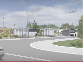 Photo rendering of Woodstock's new bus terminal