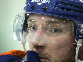 Cam Barker during practice at Millennium Place in Sherwood Park, Alberta on Feb. 24, 2012.  (PERRY MAH/QMI AGENCY)