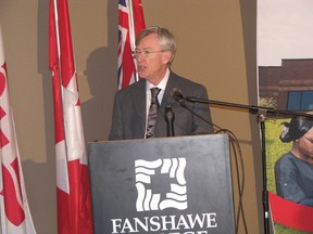 Howard Rundle spoke about Fanshawe's future at the first annual President's Luncheon.