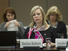 Denise Batters arrives to the House of Commons' standing committee on health in Ottawa March 8, 2012.  Chris Roussakis/QMI Agency