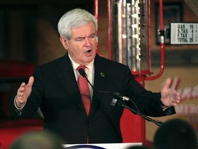 U.S. Republican presidential candidate and former Speaker of the House of Representatives Newt Gingrich speaks to supporters during a campaign rally at Henderson's Antique Car Barn in Mobile, Alabama March 9, 2012. REUTERS/Dan Anderson