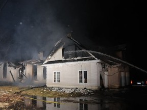 An intense fire razed the home at 4120 Riverside Dr. early Saturday morning, causing $900,000 in damage.