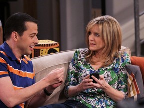 Alan (Jon Cryer) and Lyndsey (Courtney Thorne-Smith) in Two and a Half Men, Feb. 13, 2012 on the CBS Television Network. (Robert Voets/Warner Bros)