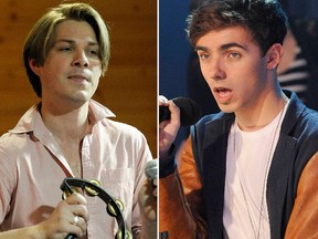 Taylor Hanson  (L) of Hanson, and Nathan Sykes (R) of The Wanted. (WENN.COM file photos)