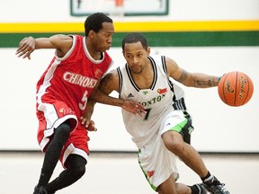 The Edmonton Energy, shown here in action against Portland in Lloydminster last season, have stocked up on local hoops product for the upcoming season. (QMI Agency file)