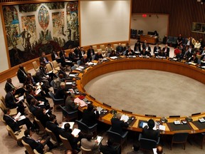 The United Nations Security Council meets at U.N headquarters in New York March 21, 2012. (REUTERS/Mike Segar)
