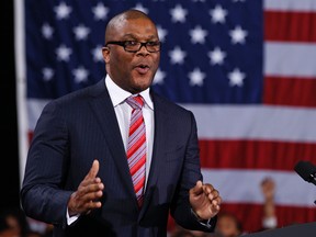 Tyler Perry introduces U.S. President Barack Obama in Atlanta March 16, 2012.   REUTERS/Larry Downing