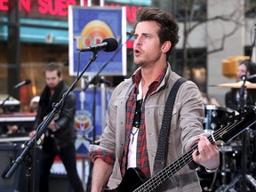 Jared Followill of Kings of Leon performing live at Rockefeller Center as part of the 'Today Show' concert series in New York, November 24, 2010. (PNP/WENN.COM)