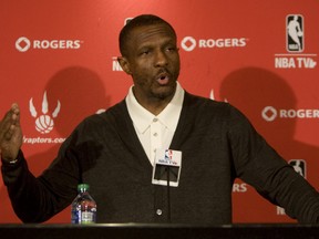 Raps head coach Dwane Casey speaks about the improvements the team made defensively this year at the conclusion of the NBA season on Friday, April 27, 2012. (Jack Boland/QMI Agency)