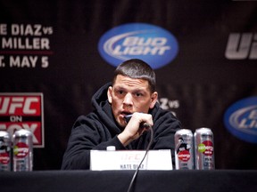 UFC lightweight Nate Diaz speaks at a press conference at Radio City Music Hall on March 06, 2012 in New York City. (Michael Nagle/Getty Images/AFP)