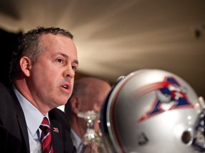 The Montreal Alouettes confirm the hiring of Ray Lalonde as president of the team at a press conference on March 16, 2011.  (Joel Lemay/QMI Agency)