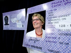 Transportation Minister Kathleen Wynne announced new government identification card during a press conference in Toronto back in  June 9, 2011. It has since been a runaway success  (Alex Urosevic/Toronto Sun/QMI Agency)