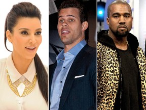 Kim Kardashian, Kris Humphries and Kanye West. (WENN.COM, AFP photos)