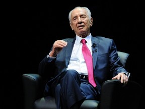 Shimon Peres, President of Israel, at  The Sony Centre For The Performing Arts earlier this month. (DOMINIC CHAN, WENN.com)