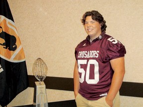 Quinn Horton will become the only Manitoban to play on Team Canada at the 2012 International Federation of American Football U-19 World Championship in Austin, Texas, June 28-July 8. (JIM BENDER/Winnipeg Sun)