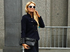 Paris Hilton exits the Manhattan federal courthouse in New York June 4, 2012.  REUTERS/Eduardo Munoz