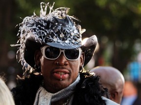Dennis Rodman was found guilty of contempt for failing to pay child support by a California court on Tuesday. (Brian Snyder/Reuters/Files)