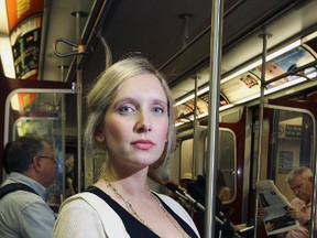 Susan McGregor, who is nine months pregnant, was robbed of her iPhone while sitting on a TTC subway train. (Stan Behal/Toronto Sun)