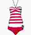 Make a splash with this red and white tankini and bikini bottoms, ($39.95, $29.95) Available at La Vie en Rose, Lavieenrose.com. (Supplied)