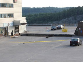 The empty parking lot at the Algo mall.
John Lappa, The Sudbury Star