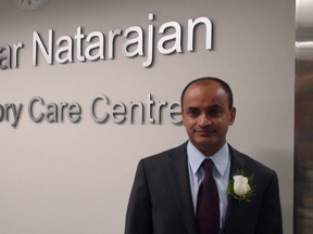 The Sreedhar Natarajan ambulatory care centre and the outpatient rehabilitation program officially opened Thursday at the Queensway Carleton Hospital. Natarajan, an engineer, donated $1 million to the hospital. The upgrades will impact more than 40,000 patients. (KELLY ROCHE/OTTAWA SUN/QMI AGENCY)