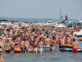 Thousands of people and boats are expected to be on hand for the annual boaters'  bash at Pottahawk this Sunday. Boaters have been meeting annually at the small island in Lake Erie  for more than 30 years. (Norfolk OPP Photo)
