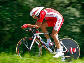 Remy Di Gregorio of France rides during the individual time trial in the ninth stage of the Tour de France on July 9, 2012. (Bogdan Cristel/Reuters/Files)