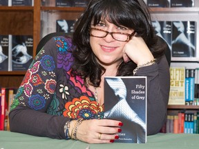 E. L. James promotes "Fifty Shades of Grey" at the Barnes & Noble on May 3, 2012 in Philadelphia, Pennsylvania.  (Gilbert Carrasquillo/Getty Images/AFP)