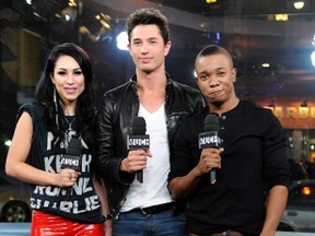 Cassie Steele, Joe Dinicol and Benjamin Charles Watson appear on MuchMusic's New.Music.Live to promote a new TV series 'The L.A. Complex' in Toronto, Canada, January 10, 2012. (DOMINIC CHAN/WENN.COM)