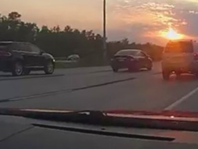 The Quebec provincial police opened an inquiry Tuesday, July 3, 2012, after watching a YouTube video in which a young driver traveling at nearly 190 km h on Highway 15. (PHOTO SCREENSHOTS / TVA NEW)
