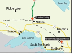 Cliffs Natural Resources' Black Thor deposit and the proposed ferrochrome smelter.