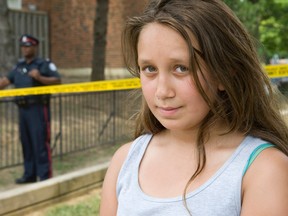 Rabia Warren-Paul, 11,  used first aid to try and stop the bleeding of another young girl who was shot in the arm on Danzig St. on Monday night. (Dave Thomas Toronto Sun)