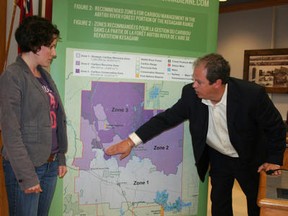 Alan Thorne, chief forester for Tembec?s Ontario operations, and Anna Baggio, director of conservation planning with CPAWS-Wildlands League, discuss recommendations being put forth under the Canadian Boreal Forest Agreement that will preserve both forestry jobs and caribou habitat within the Abitibi River Forest. Industry and environmental representatives are confident the plan will receive a stamp of approval from the Ministry of Natural Resources.