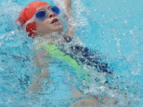 File Photo
Alayna Fournier, eight, of Delhi competed at the Delhi Kinsmen Water Dragons annual invitational meet last year. Regular practices for the Water Dragons began Tuesday.