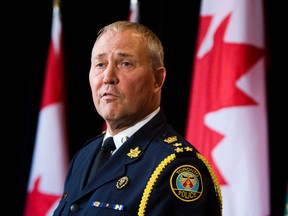 Toronto Police Chief Bill Blair during a press conference after meeting with Ontario Premier Dalton McGuinty and Mayor Rob Ford at Queen's Park on Monday to discuss what to about the recent gun violence. (Ernest Doroszuk/Toronto Sun)