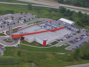 An aerial view of the Thousand Islands Charity Casino near Gananoque.