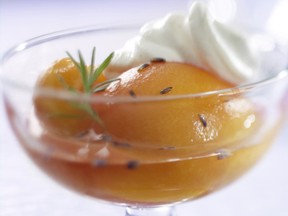 Honey Roasted Peaches With Almonds and Mascarpone Cream (QMI Agency)