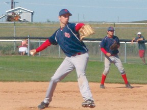 South Central's Brady Moxham pitches against South Winnipeg at the Bantam 'AAA' provincial tournament on Monday. (Submitted photo)