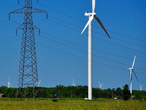 Wind turbines in southern Bruce County.