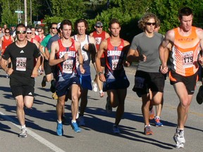 Runners compete in the 60th annual Wiarton Shore to Shore Race in 2012.