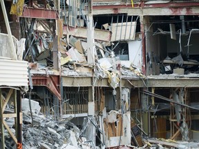 Rubble is seen at the Algo Centre Mall in Elliot Lake, Ontario June 27./REUTERS/Nathan Denette/Pool