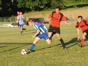 The Simcoe FC Crew may have to do without striker Josh Girard (above) when they take on first-place LAC Juventus for the Western Ontario Soccer League Fourth East Cup Aug. 22.(DANIEL R. PEARCE Simcoe Reformer)