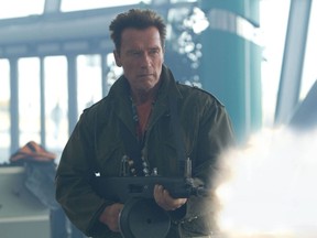 Arnold Schwarzenegger in a scene from 'The Expendables 2.'