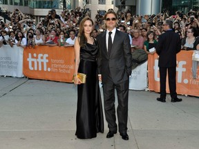 Brad Pitt and Angelina Jolie are seen at the premiere of 'Moneyball' at the Toronto International Film Festival in September 2011.
