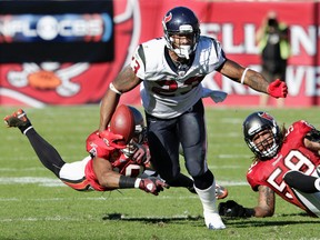Arian Foster of the Texans is the top-rated running back for NFL fantasy drafts. (Reuters)