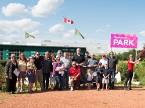 Devil in Disguise stands in the winners’ circle after capturing the Count Lathum earlir this month to establish himself as favourite in the Canadian Derby.His owners, trainer Dennis Terry and supporters all hope to see a similar picture Saturday. (Ryan Haynes/Northlands)