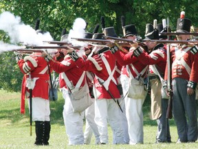 Soldiers take aim during a Battle of Crysler's Farm re-enactment held in 2011.
File photo